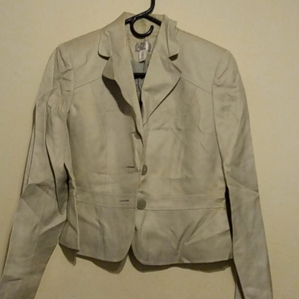 Ann Taylor Loft silk/linen canvas look jacket/blazer